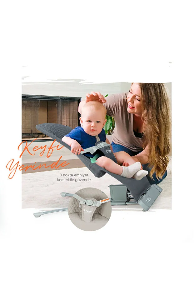 Huggy Wave Sallanabilir Müzikli Titreşimli Ana Kucağı Mavi